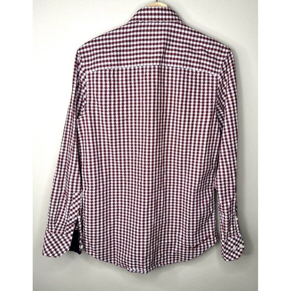 English Laundry Mens Dress Shirt Geometric Flip Cuff Long Sleeve Size Small - Picture 2 of 10